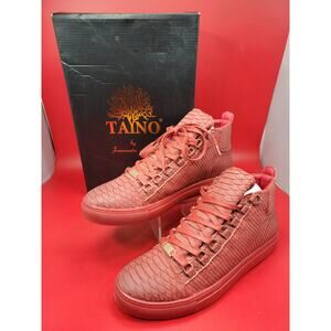 Rare Tayno by Fernando Aldaz Deluxe High Top Valley Red Sneakers Womens Size 10